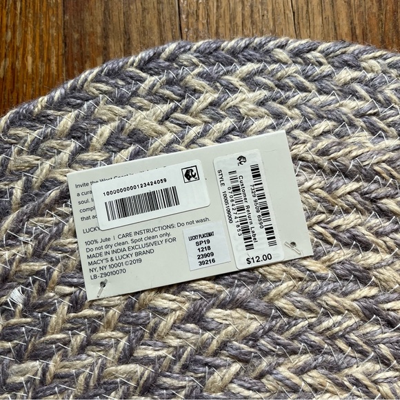 Lucky Brand (Set of 4) Jute Placemats - Picture 4 of 5